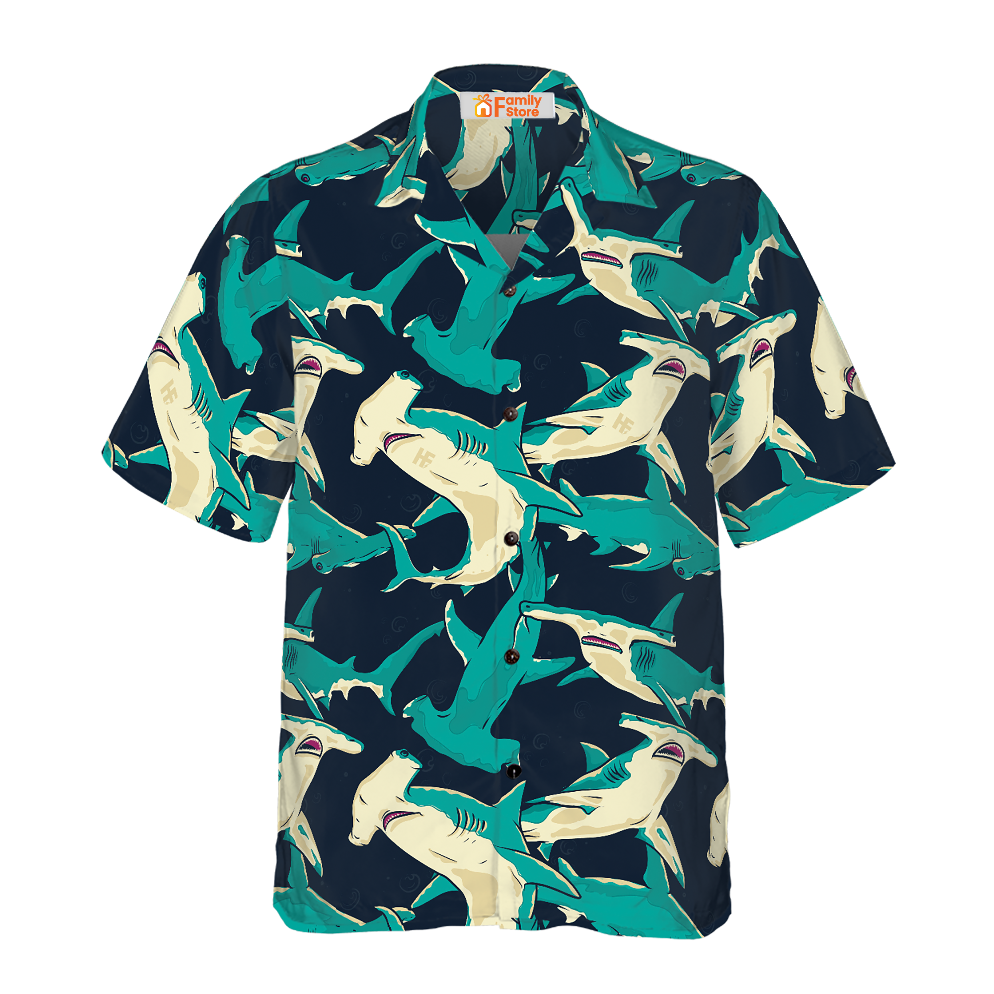 Hammerhead Shark Pattern Hawaiian Shirt