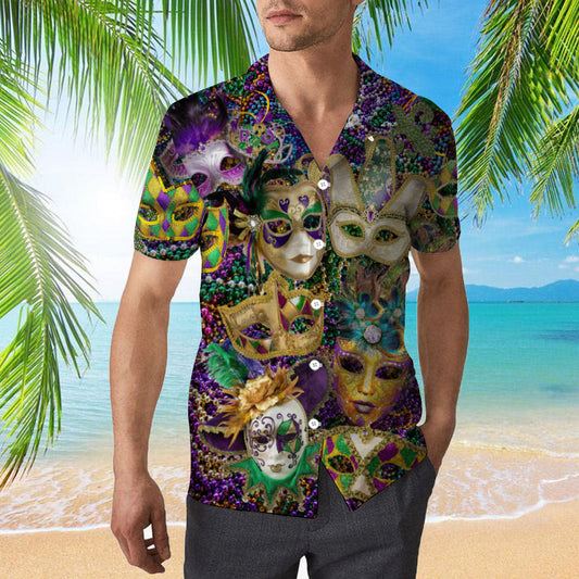 HappyMardiGrasMaskAlohaHawaiianShirtsForMenandForWomenWT1806_3194_3