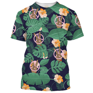 Hippie 2 Fingers, Flowers And Peace - T-Shirt For Men, Women