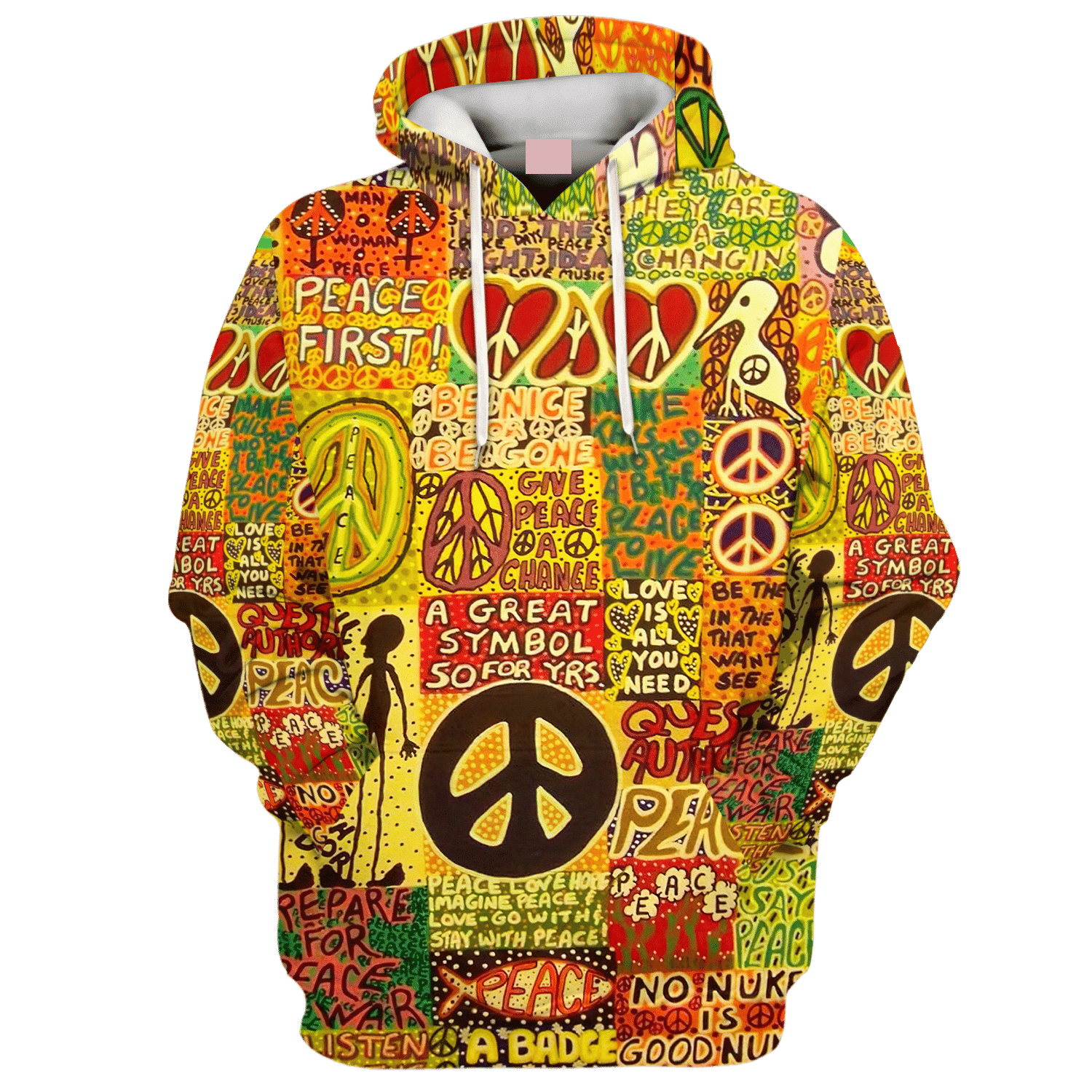 Hippie A Great Symbol 50 For Yrs, Love Is All You Need - Hoodie