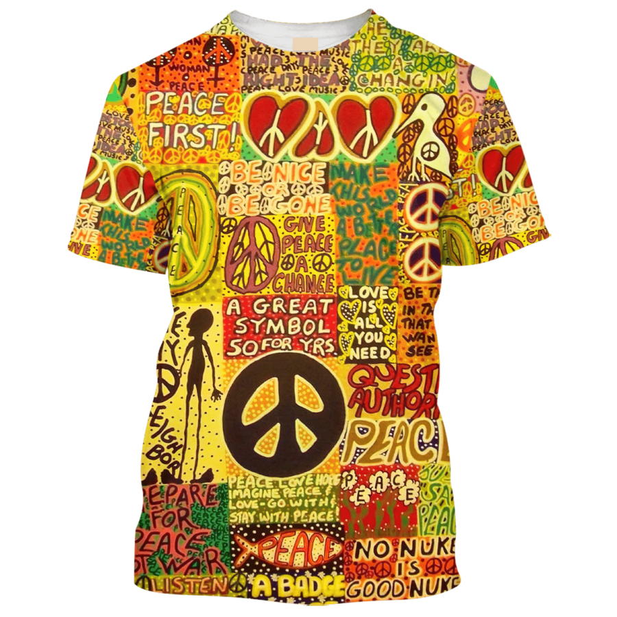 Hippie A Great Symbol 50 For Yrs, Love Is All You Need  - T-Shirt