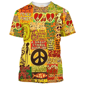 Hippie A Great Symbol 50 For Yrs, Love Is All You Need  - T-Shirt