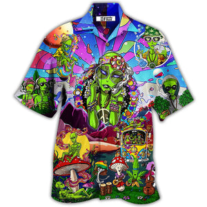 Hippie Alien Peace Life Color Hawaiian Shirt