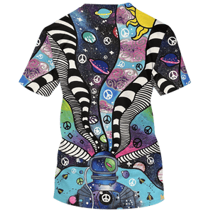 Hippie Art Astronauts To Enter The Peaceful World - T-Shirt For Men, Women