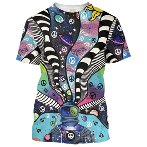 Hippie Art Astronauts To Enter The Peaceful World - T-Shirt For Men, Women