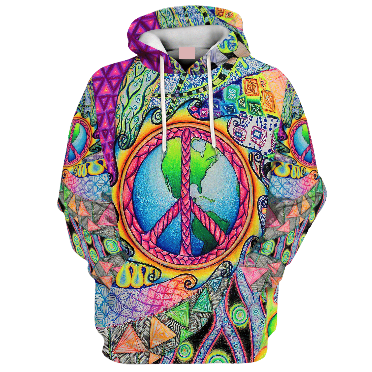 Hippie Art Earth And Peace - Hoodie For Men, Women