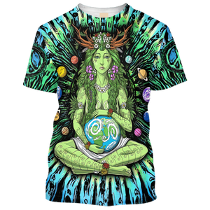 Hippie Beautiful Mother Nature Hugs The Earth - T-Shirt