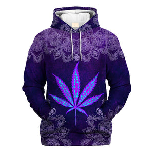 Hippie Cannabis Leaves Purple - Hoodie For Men, Women