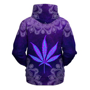 Hippie Cannabis Leaves Purple - Hoodie For Men, Women