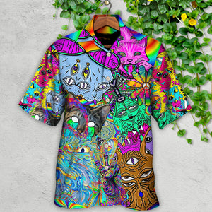 Hippie Cat Break My Mind - Hawaiian Shirt