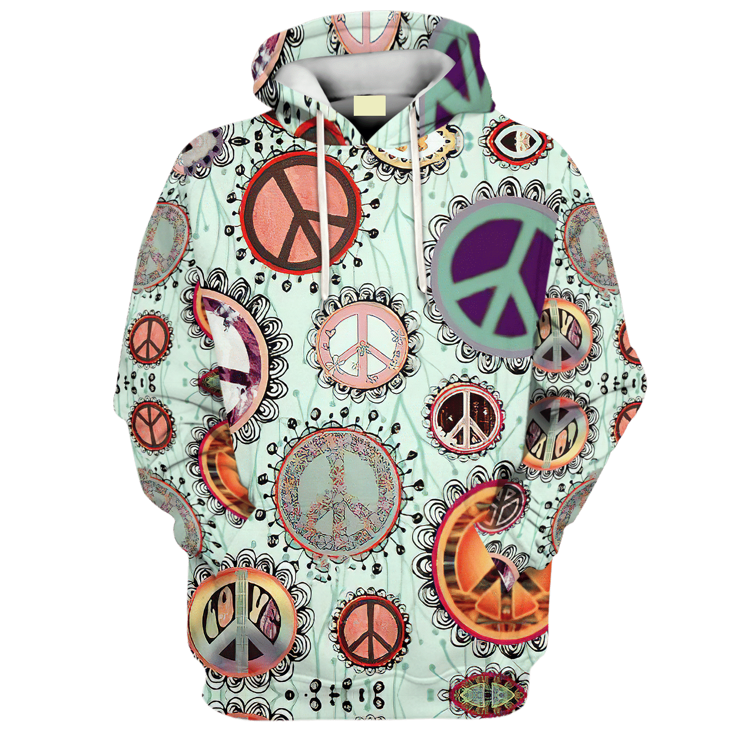 Hippie Cells With Peace Symbols - Hoodie For Men, Women