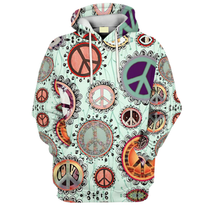 Hippie Cells With Peace Symbols - Hoodie For Men, Women