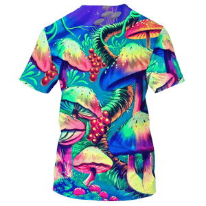 Hippie Colorful Giant Mushrooms - T-Shirt