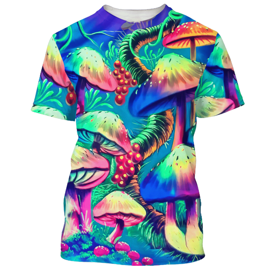 Hippie Colorful Giant Mushrooms - T-Shirt