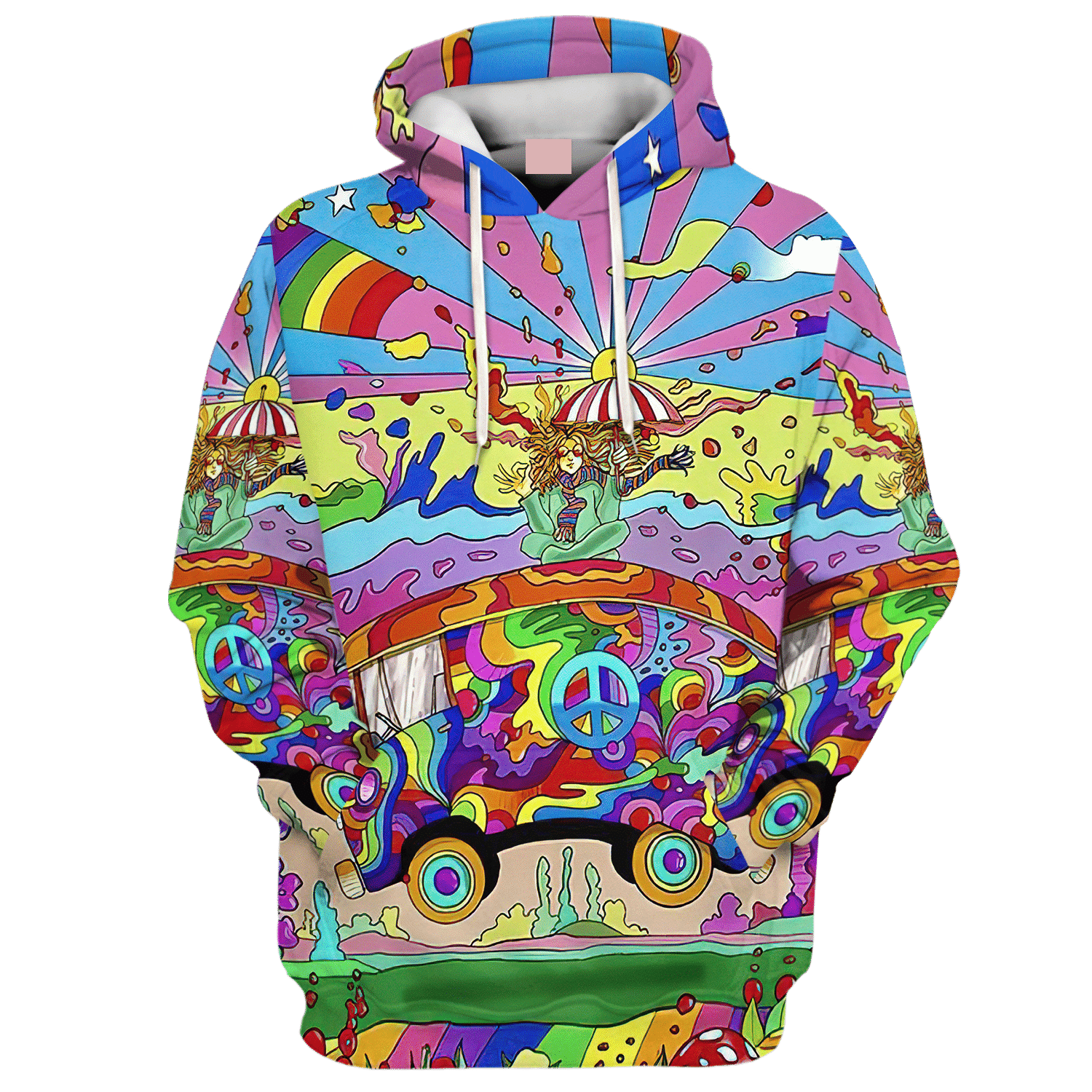 Hippie Every Little Thing Is Gonna Be Alright Peace Car - Hoodie For Men, Women