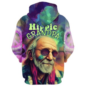 Hippie Face Painting Of The Grandpa - Hoodie For Men, Women