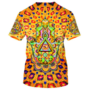 Hippie Fiery Eyes In The Palm - T-Shirt For Men, Women