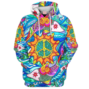 Hippie Fish In The Sea And The Sun - Hoodie For Men, Women