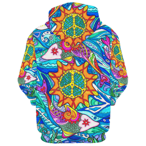 Hippie Fish In The Sea And The Sun - Hoodie For Men, Women