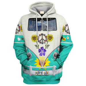 Hippie Front Windscreen With Sunflower - Hoodie For Men, Women