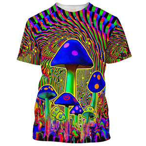 Hippie Giant Mushrooms In A Fantasy World - T-Shirt For Men, Women