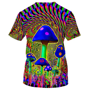 Hippie Giant Mushrooms In A Fantasy World - T-Shirt For Men, Women