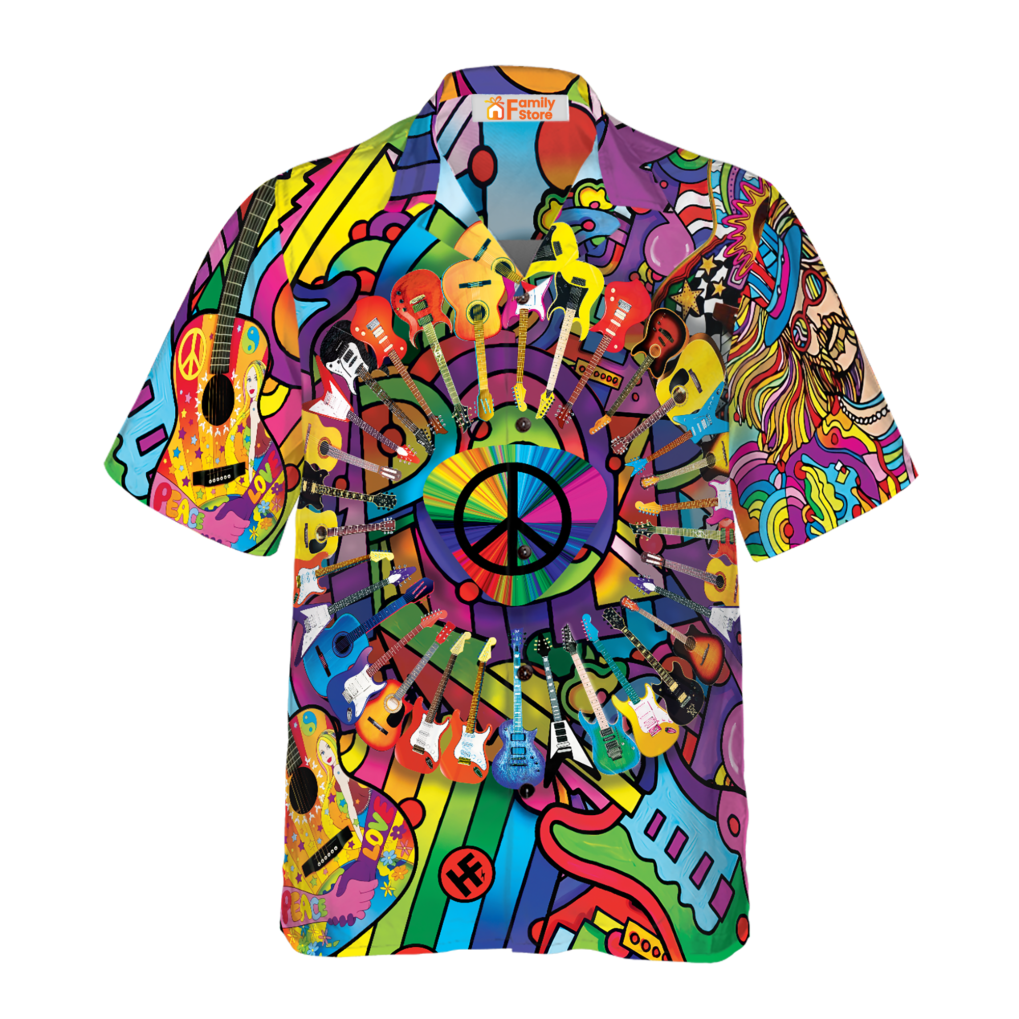 Hippie Guitars Hawaiian Shirt