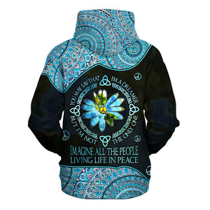 Hippie Imagine All The People Living Life In Peace - Hoodie For Men, Women