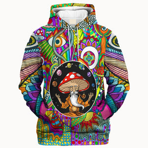 Hippie Mushroom Master And Planets In The Solar System - Hoodie For Men, Women