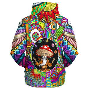 Hippie Mushroom Master And Planets In The Solar System - Hoodie For Men, Women