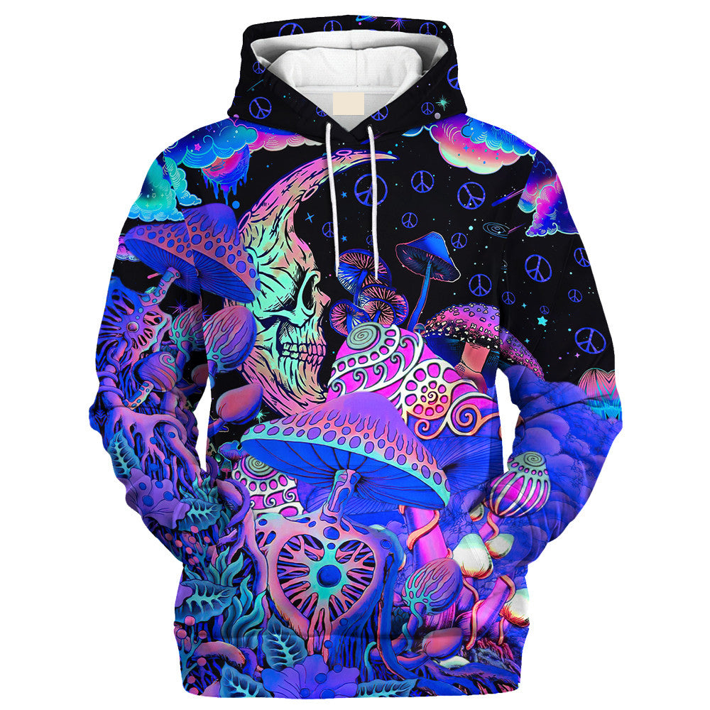 Hippie Mushroom Skeleton In Fantasy World - Hoodie For Men, Women