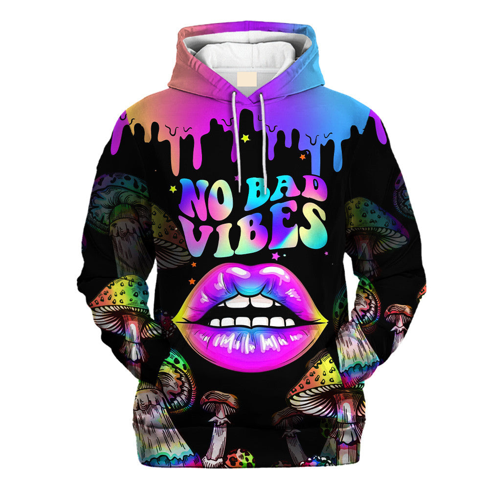 Hippie Not Bad Vibes Lip And Mushroom - Hoodie For Men, Women