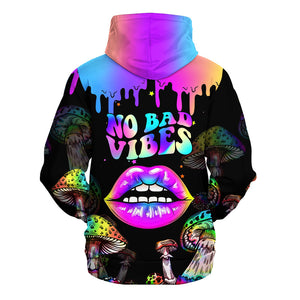 Hippie Not Bad Vibes Lip And Mushroom - Hoodie For Men, Women