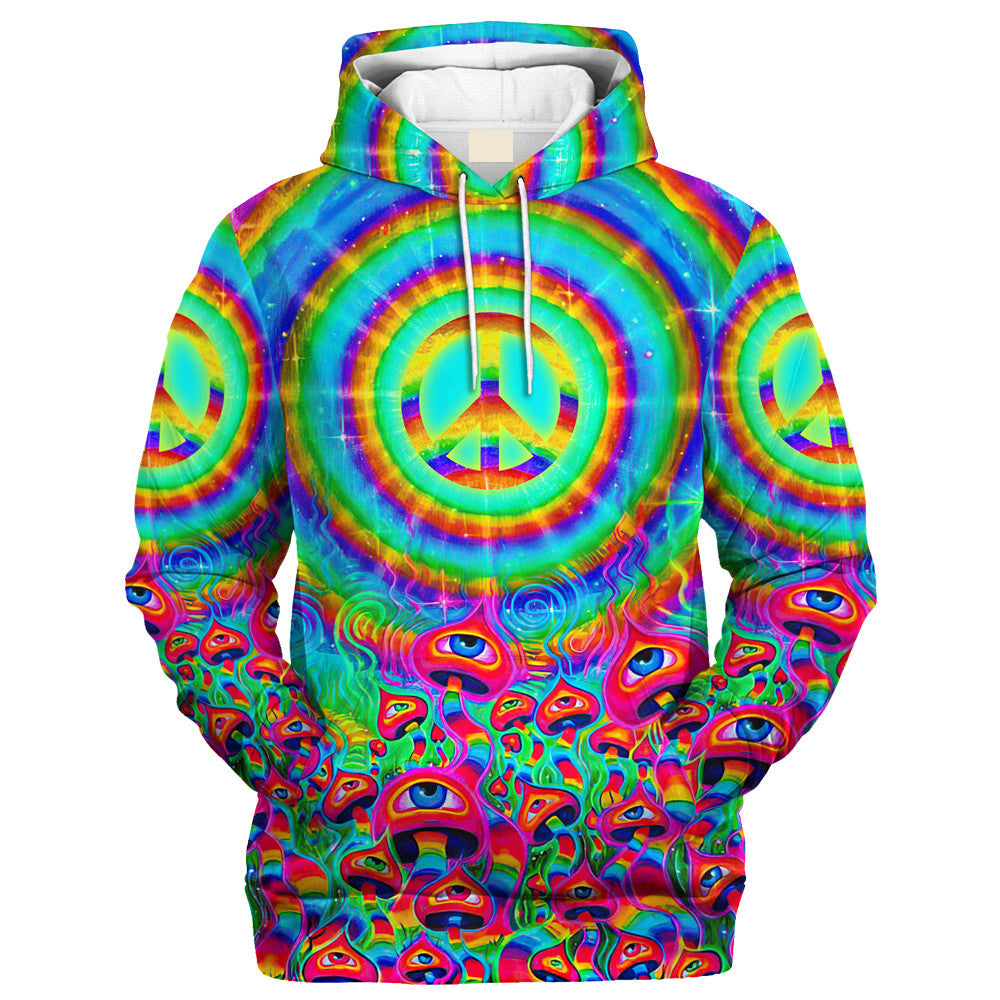 Hippie One Eyed Mushrooms And Peace - Hoodie For Men, Women