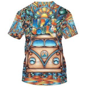 Hippie Soul Peace Sign On Car - T-Shirt For Men, Women