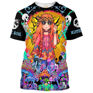 Hippie Soul The Girl With Mushrooms - T-Shirt For Men, Women