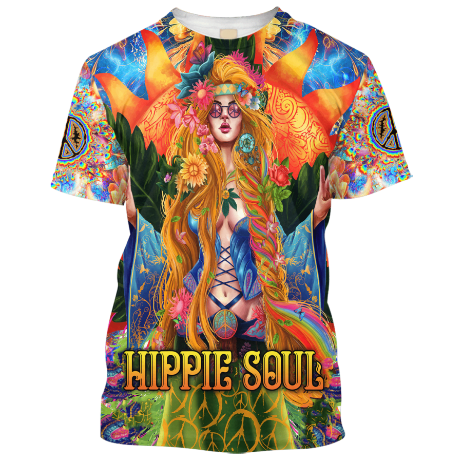 Hippie Soul The Sun Behind The Beautiful Girl - T-Shirt For Men, Women