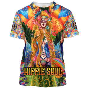 Hippie Soul The Sun Behind The Beautiful Girl - T-Shirt For Men, Women