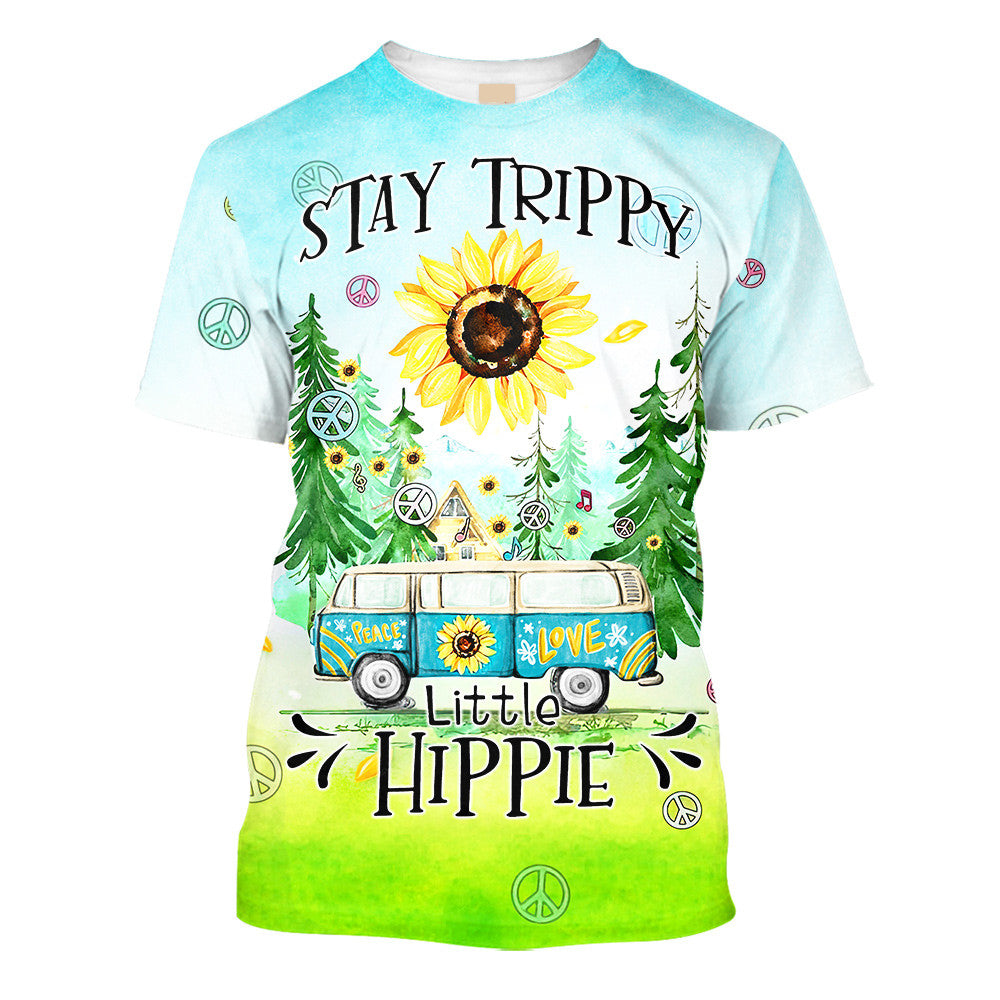 Hippie Stay Trippy Little Hippie Bus On The Road - T-Shirt For Men, Women