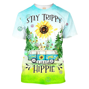 Hippie Stay Trippy Little Hippie Bus On The Road - T-Shirt For Men, Women