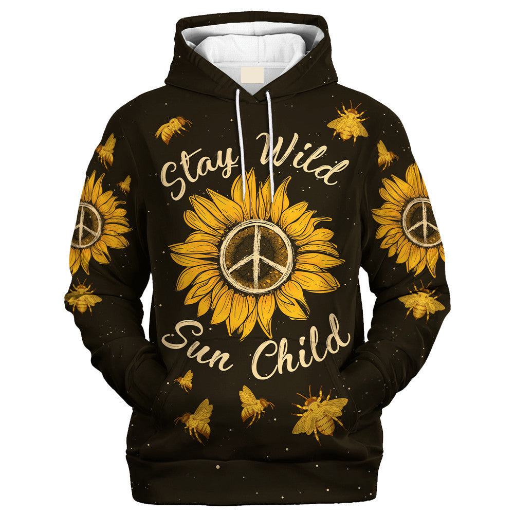 Hippie Stay Wild Sun Child Sunflower - Hoodie For Men, Women