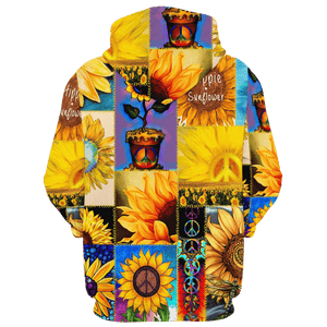 Hippie Sunflower And Peace - Hoodie For Men, Women