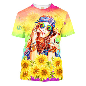 Hippie Sunflower One Of Those Regular Weird People - T-Shirt For Men, Women