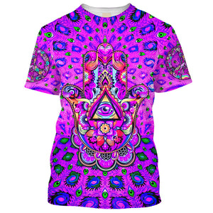 Hippie The Eye In The Palm - T-Shirt For Men, Women