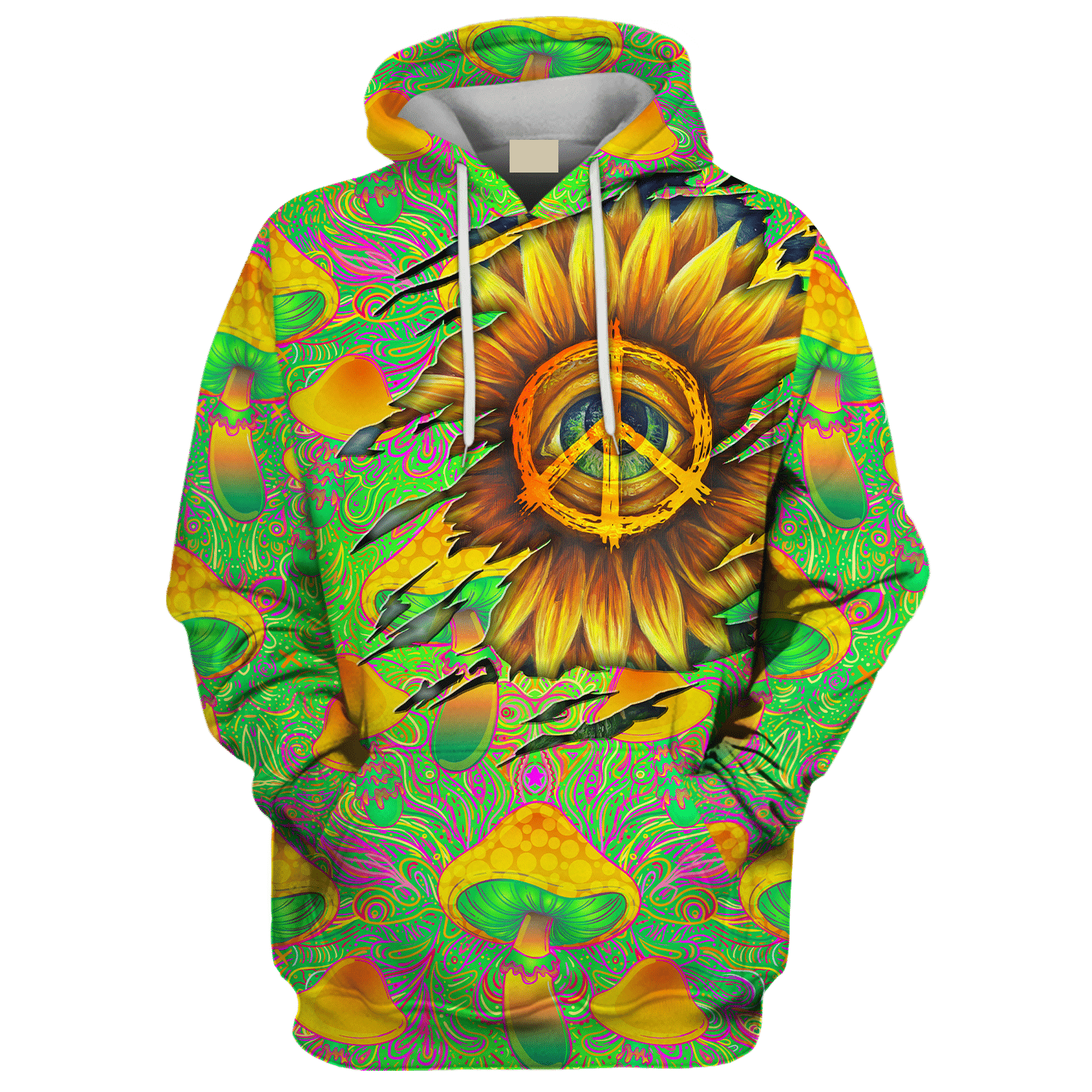 Hippie The Eye In The Sunflower - Hoodie For Men, Women