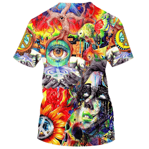 Hippie The Face Of Girl With Eye - T-Shirt For Men, Women