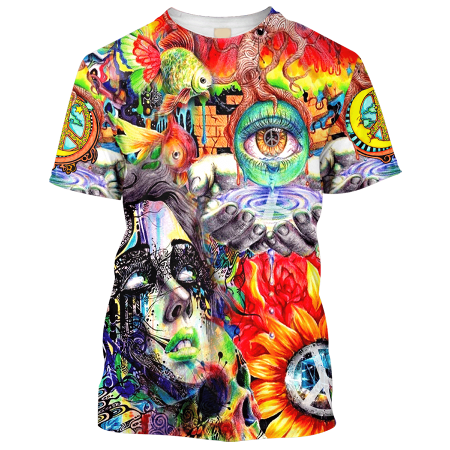 Hippie The Face Of Girl With Eye - T-Shirt For Men, Women