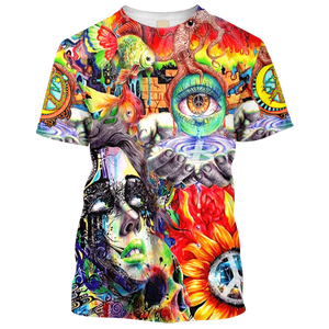 Hippie The Face Of Girl With Eye - T-Shirt For Men, Women