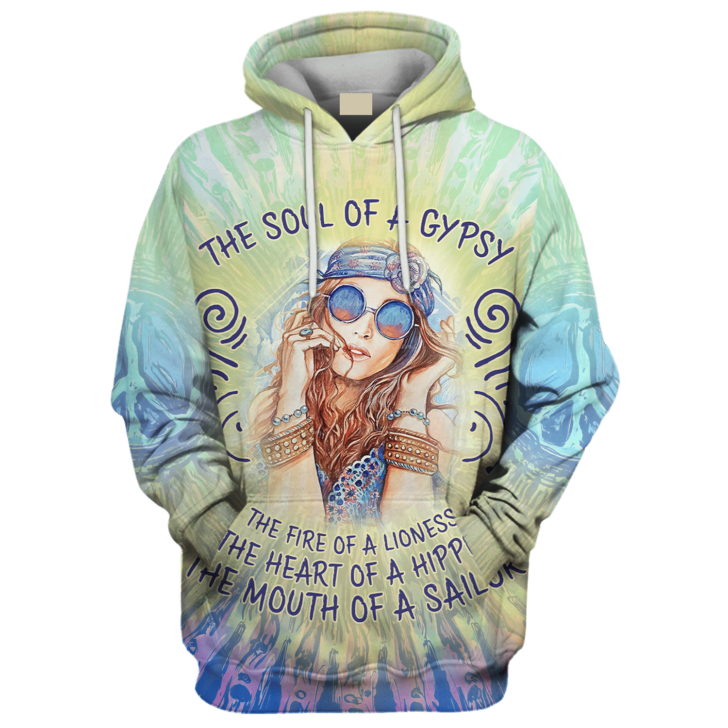 Hippie The Fire Of A Lioness The Mouth Of A Sailor - Hoodie For Men, Women