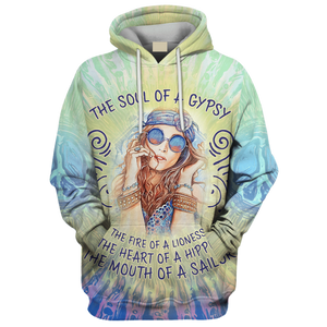 Hippie The Fire Of A Lioness The Mouth Of A Sailor - Hoodie For Men, Women